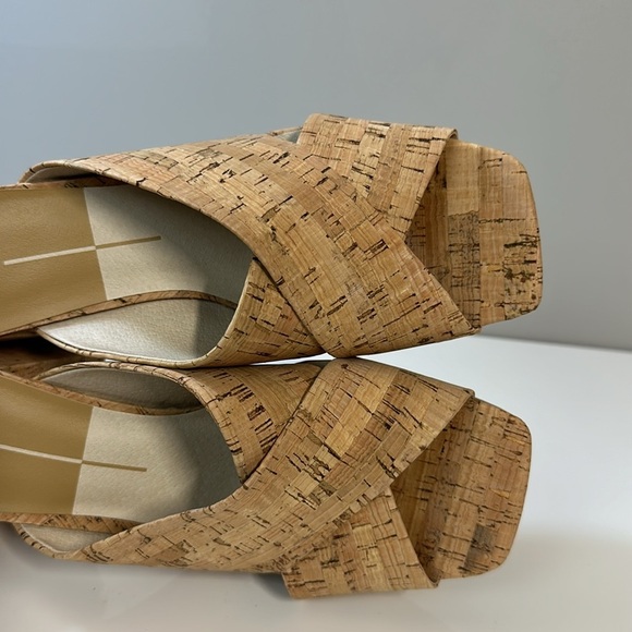 Dolce Vita Martin Cork Square Toe Slides Heeled Sandals Size 11 - Picture 13 of 15